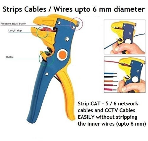 Inditrust Automatic 02560 mm Wire Strippers Stripping Diameter can be Adjusted Automatically for Different Wire Cross Sections 2 with Safety Hand Gloves - Image 2