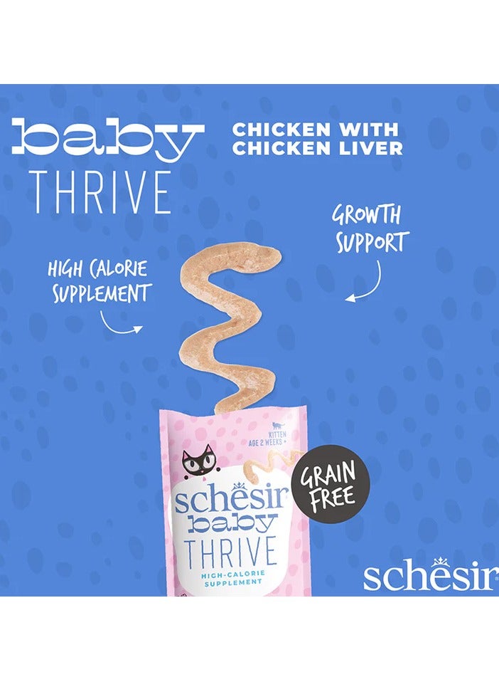 Schesir 4-pieces Baby Thrive Mousse Kitten Chicken with Chicken Liver in Cream 160g - Image 3