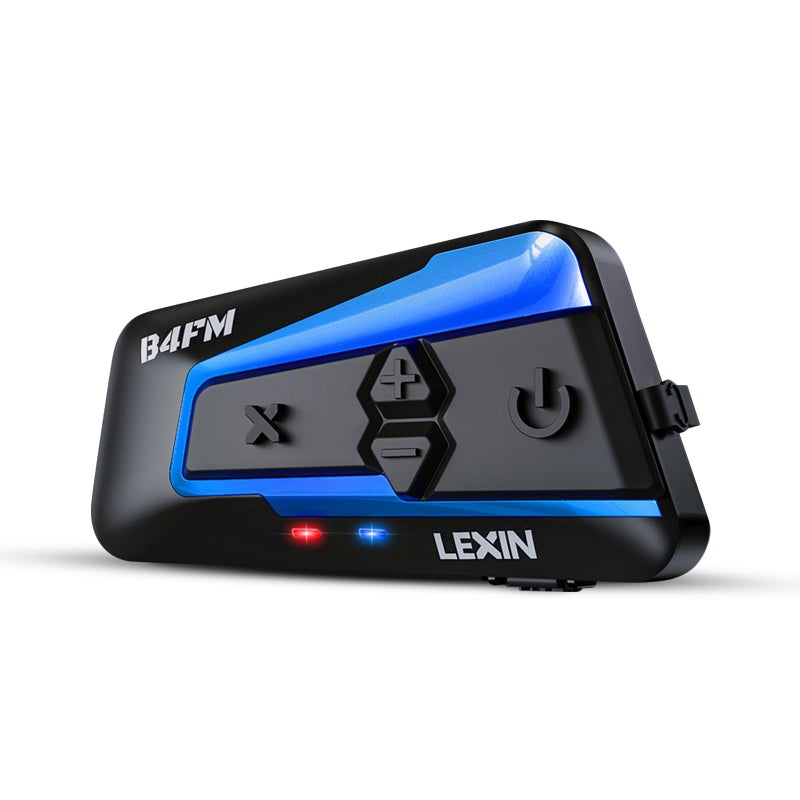 LEXIN سماعة بلوتوث للدراجات النارية LEXIN B4FM، نظام اتصال بلوتوث للخوذة لـ 10 راكبين، أنظمة اتصال عالمية IP67 مع مشاركة الموسيقى، إلغاء الضوضاء، راديو FM، مناسبة للدراجات الثلجية، عبوة واحدة - Image 1