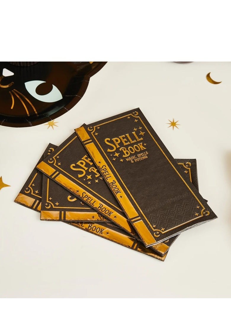 Hootyballoo - Spell Book Paper Napkin 8.5x16.8cm 16/Pack - Image 1