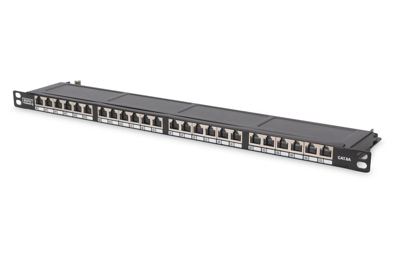 Digitus Assmann Patch Panel, Shielded Black Black 24-Port - Image 1