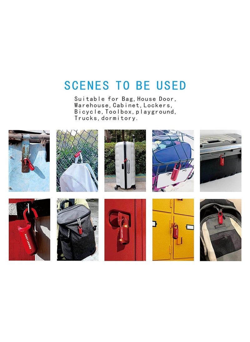 Generic - Fingerprint Padlock Multifunctional USB Smart Cabinet Keyless Home Travel Case Drawer Anti Theft Zinc Alloy Lock Red - Image 1