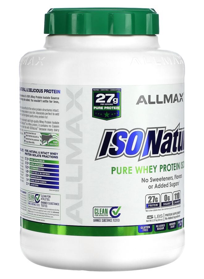 Allmax آيسوناتشور™ بروتين مصل اللبن النقي المعزول بدون نكهة 5 أرطال (2.27 كجم) - Image 2