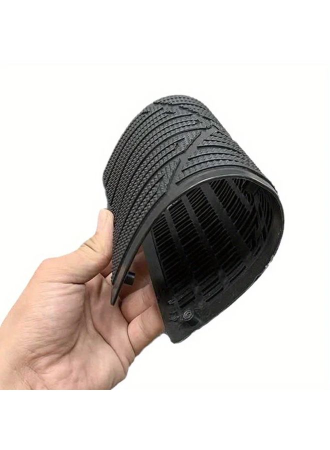 Black PVC Anti Slip Car Floor Mats All Weather Textured Grip 9 65x6 1 Inch - Image 1