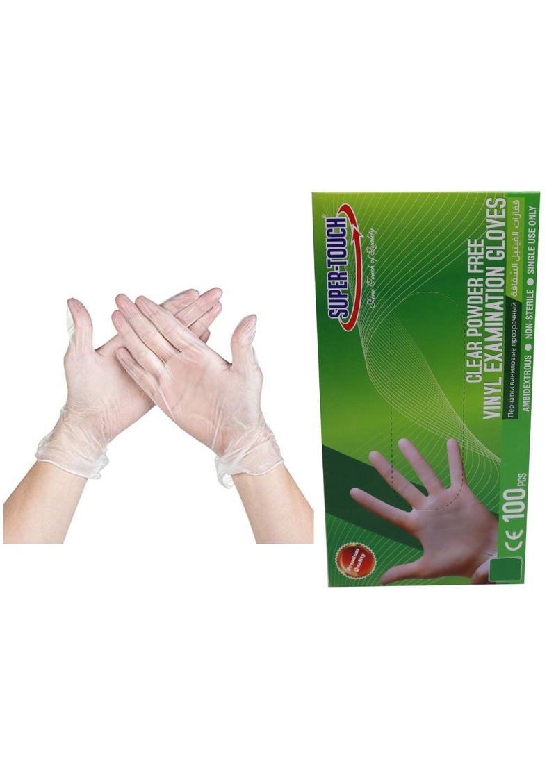 Safco 100-Pieces Disposable Powder Free Vinyl Gloves - Image 1