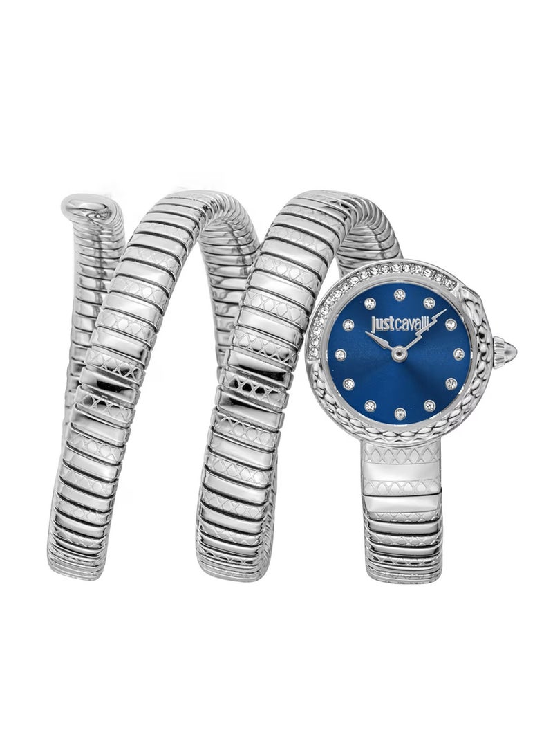 Just Cavalli ساعة نسائية ساحرة كوارتز تناظرية من الفولاذ المقاوم للصدأ باللون الفضي JC1L302M0015 - Image 1