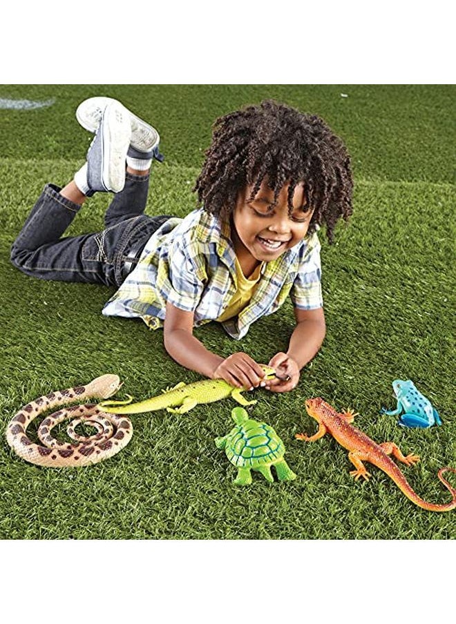 Learning Resources Jumbo Reptiles & Amphibians Tortoise Gecko Snake Iguana And Tree Frog 5 Animals Ages 3+  - Image 4