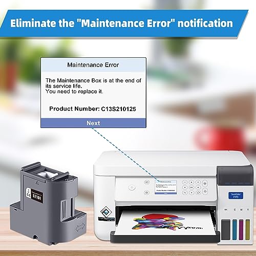 IN INTACTECH C13S210125 (S210125) Maintenance Box 2-Pack for Surecolor SC-F170 SC-F100 SC-F130 SC-F160 Printer Waste Ink Tank - Image 3