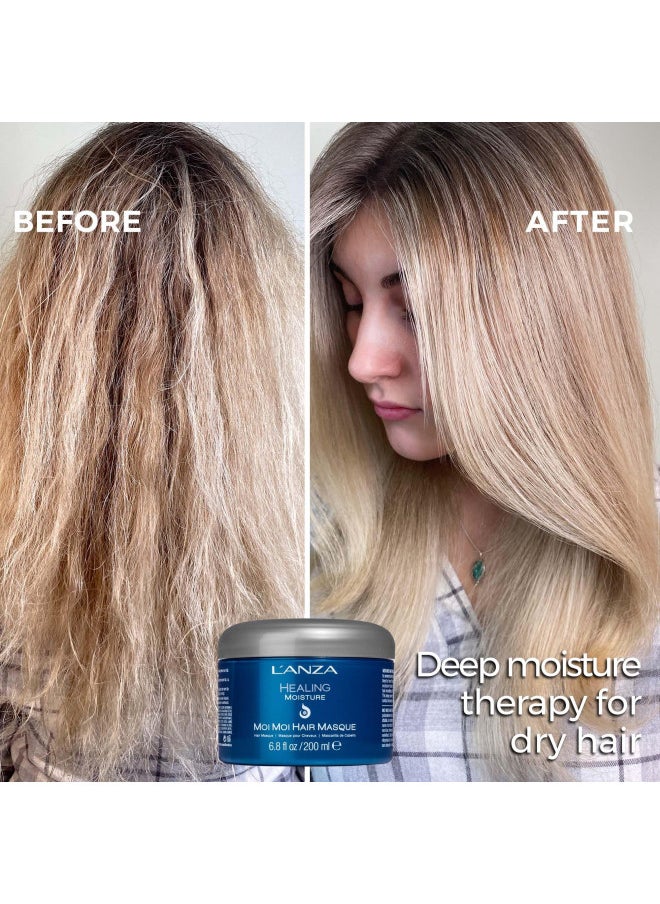 L'ANZA Healing Moisture Moi Moi Hair Masque, Moisturises and Refreshes Dry and Coarse Hair, Rich with Bamboo Codifying Complex, Sulfate-free, Paraben-free, Gluten-free Formula (6.8 Fl Oz)
