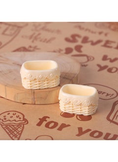 Generic Sweet Lace Mini Basket Resin DIY Accessory Milky white 