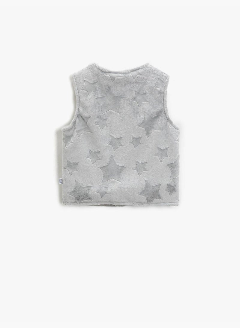 KOTON Bibby Embroidered Vest Cotton Plush V Neck - Image 2