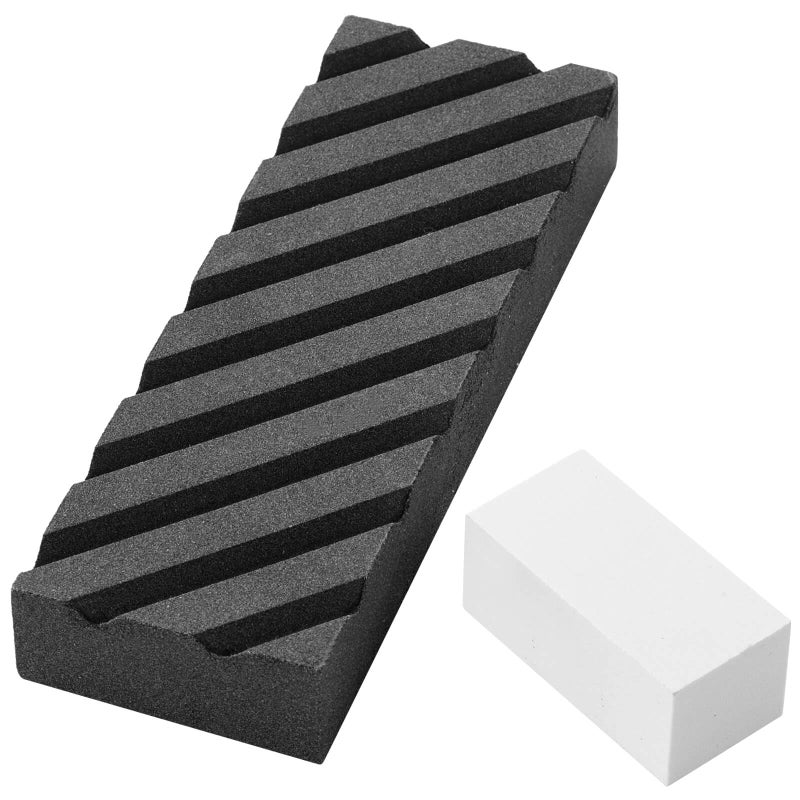 Angerstone Dual Grit CoarseFine Flattening Stone Set  Two Sharpening Stones Flattener  Whetstone Fixer with Grooves for ReLevelling Any Whet stones Oil Stones Waterstones