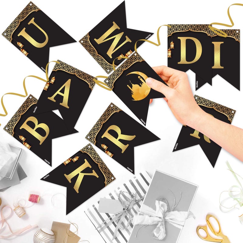 Festiko Eid Mubarak Banner - Eid Mubarak Decoration - Ramadan Party Decorations - 3.94 Inch - Image 3