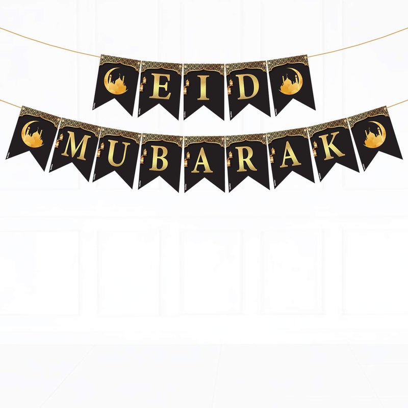 Festiko Eid Mubarak Banner - Eid Mubarak Decoration - Ramadan Party Decorations - 3.94 Inch - Image 1
