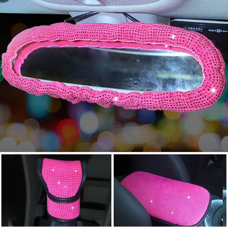 cheekyglo Car Ger Shift Kno Cover, Waterproof Soft Car Ger Shift Protective Cover Pink Diamond ling ling utomotive Interior Decor ccessories for Most Trucks Crs SUVs-#B - Image 2