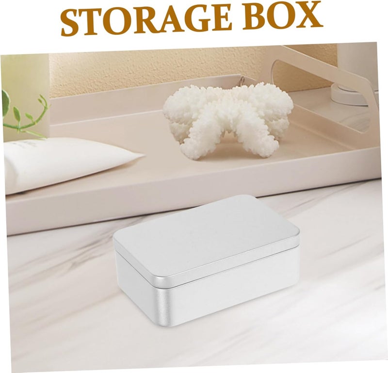Healifty Tinplate Sewing Organizer Box Multifunctional Storage for Photos Cards Portable Tool Box for Home Office and Travel - Image 3