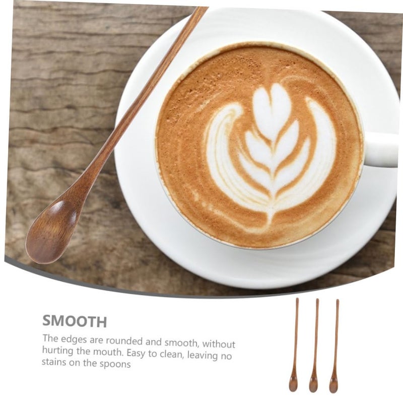 Wooden Salad Spoons Set Of 3 For Soup Dessert Honey Stirring Kitchen Utensils With Smooth Finish - Image 4