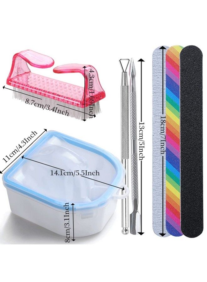 Borogo Nail Soaking Bowl Borogo 2Pcs Soak Off Gel Polish Dip Powder Remover Manicure Bowl For Acrylic Nails Nail Brush Cuticle Pusher Cuticle Peeler 100180 Nail File Buffer Block - Image 3