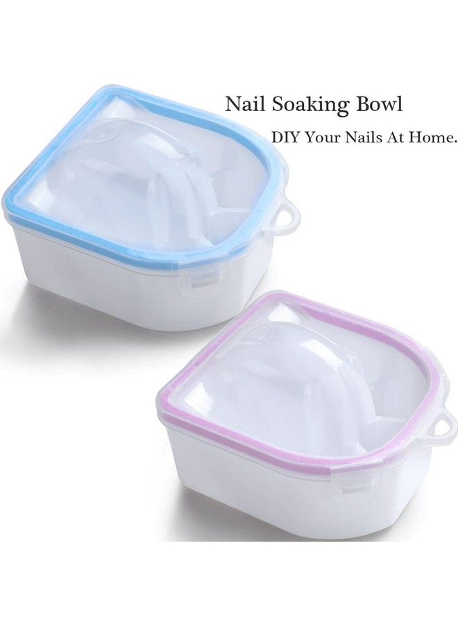 Borogo Nail Soaking Bowl Borogo 2Pcs Soak Off Gel Polish Dip Powder Remover Manicure Bowl For Acrylic Nails Nail Brush Cuticle Pusher Cuticle Peeler 100180 Nail File Buffer Block - Image 4