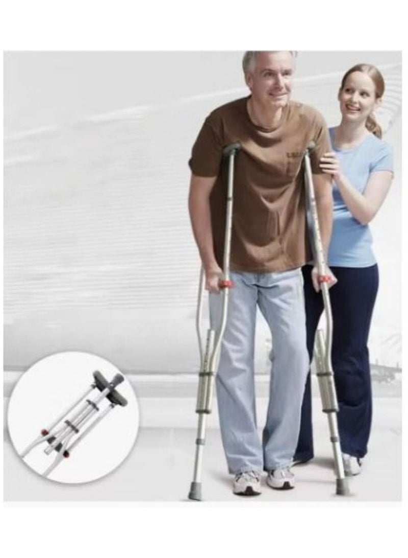 SKYLINE عكازات قابلة للطي للكبار مصنوعة من الألومنيوم وخفيفة الوزن وقابلة للتعديل  - Image 4