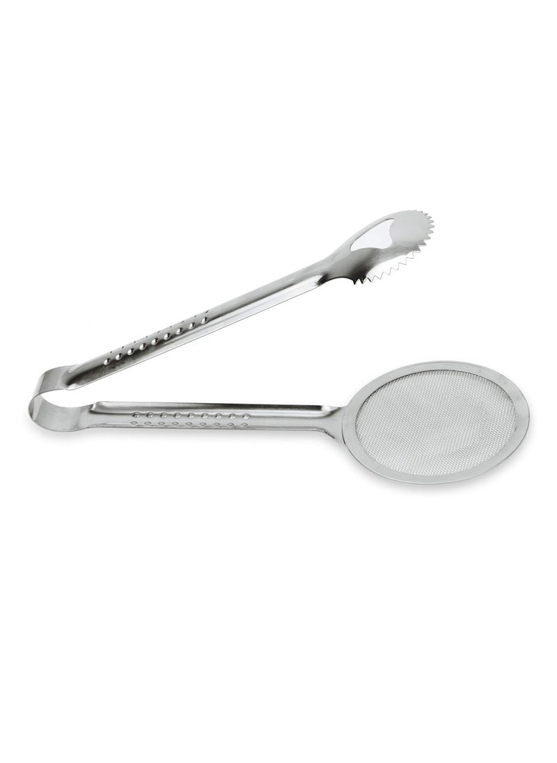 NFI essentials NFI essentials Stainless Steel 2 in 1 Fry Tool Filter Spoon Snack Strainer with Clip, Oil Frying Stainless Steel Mesh Kitchen Tool Ø9cm  - Image 5