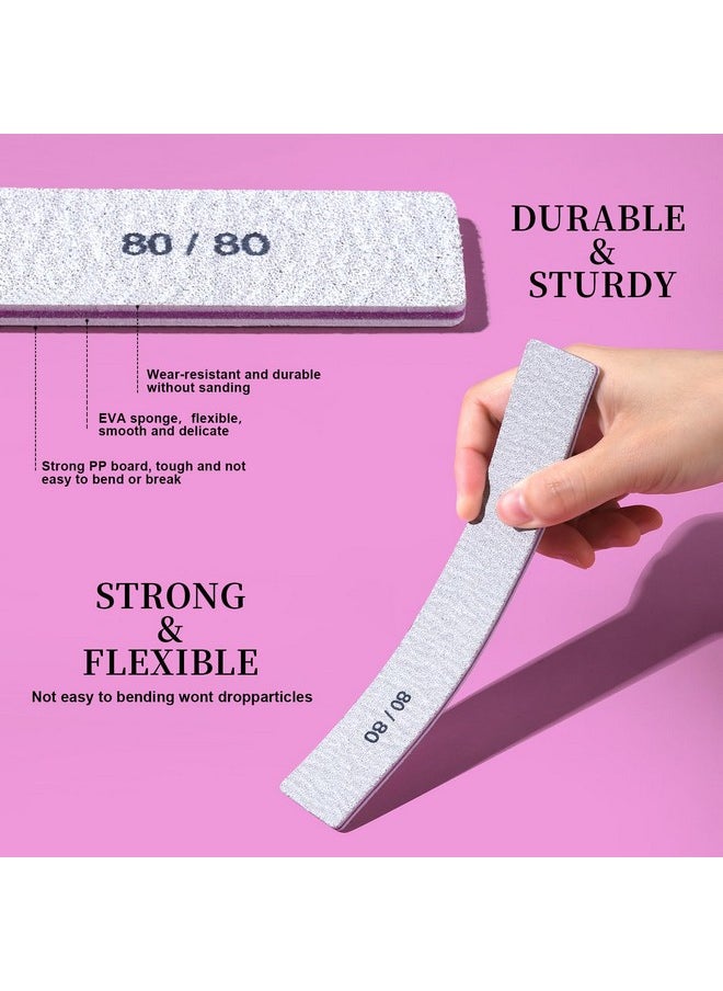 FANDAMEI FANDAMEI Nail File, 24PCS 80/80 Grit Nail Files, Double Sided Emery Boards for Nails Buffering, Professional Nail File for Natural Acrylic Nails, Rectangular Manicure Nail Files Set, Coarse Grit 80/80  - Image 4