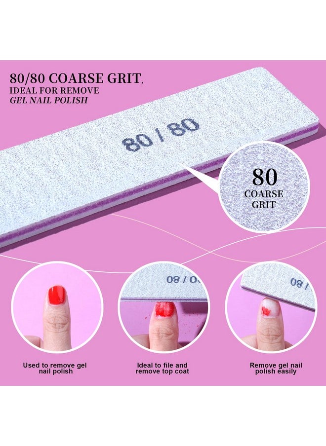FANDAMEI FANDAMEI Nail File, 24PCS 80/80 Grit Nail Files, Double Sided Emery Boards for Nails Buffering, Professional Nail File for Natural Acrylic Nails, Rectangular Manicure Nail Files Set, Coarse Grit 80/80  - Image 3