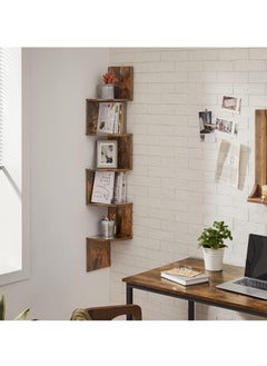 XiuWoo 6-Tier Unique Personalized Wood Wall Mounted Corner Floating Shelves, Boho Shelves, Corner Hanging Shelf Storage Rack, Home Display Rack, Plant Shelf, Home Storage Rack for Home, Office  - Image 4