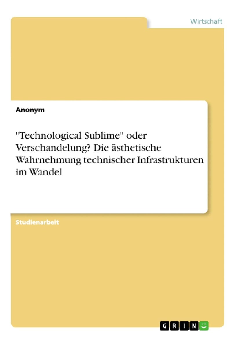 "Technological Sublime" oder Verschandelung? Die ästhetische Wahrnehmung technischer Infrastrukturen im Wandel 