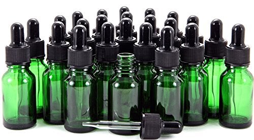 Vivaplex, 24, Green, 10 ml (1/3 oz) Glass Bottles, with Glass Eye Droppers - Image 5