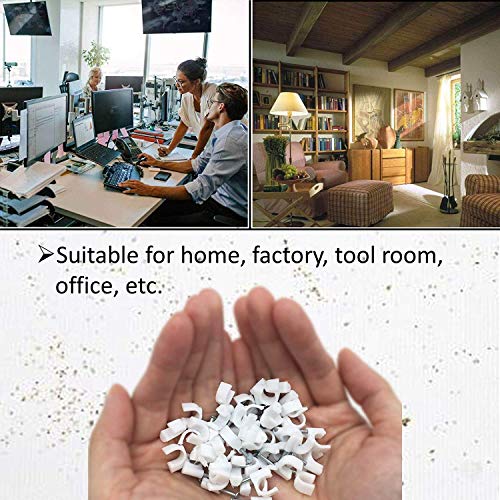CARE 'N' TOUCH 100pcs Cable Clips with Steel Nails 12mm Cable Management for RG6, RG59, CAT6, RJ45 Cable Coax Cable, Ethernet Cable, TV Wire Cable, Telephone Cable, Led Starlight, Print Cable - Image 5