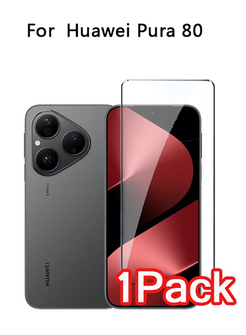 عبوة واحدة من واقي الشاشة زجاج مقسى لهواوي بورا 80، متوافق مع الكيس [صلابة 9H] [دقة عالية] [مضاد للخدش] - Image 1