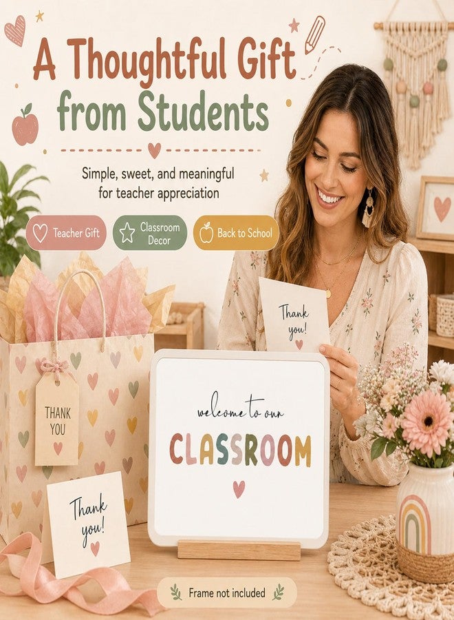 لوحة جدارية ترحيبية من OFlyDesigns، لافتة ترحيبية بوهيمية للفصل الدراسي، لافتات للمعلمين للفصل الدراسي، ديكور لرياض الأطفال والمدارس الابتدائية (11 × 14، بدون إطار) (8 × 10، بدون إطار) - Image 4