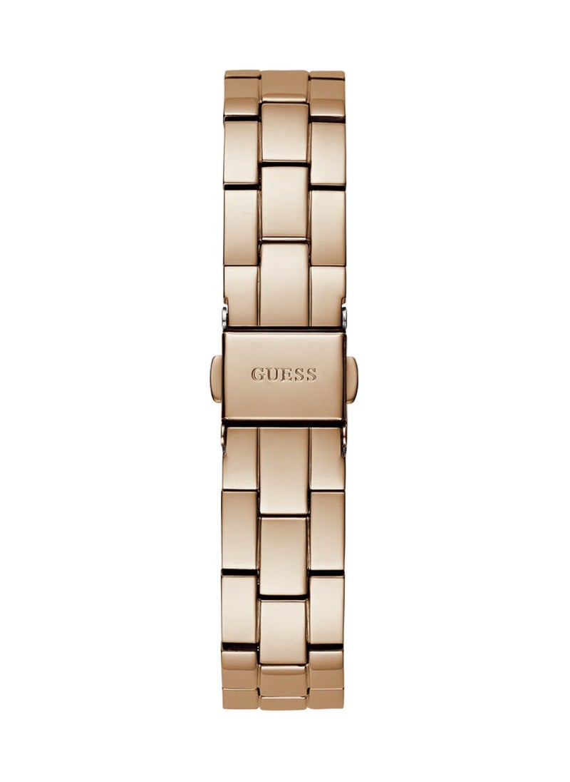 GUESS Ladies Three Of Hearts Round Rose Gold Tone Stainless Steel Watch GW0657L3 - 34mm  - Image 4