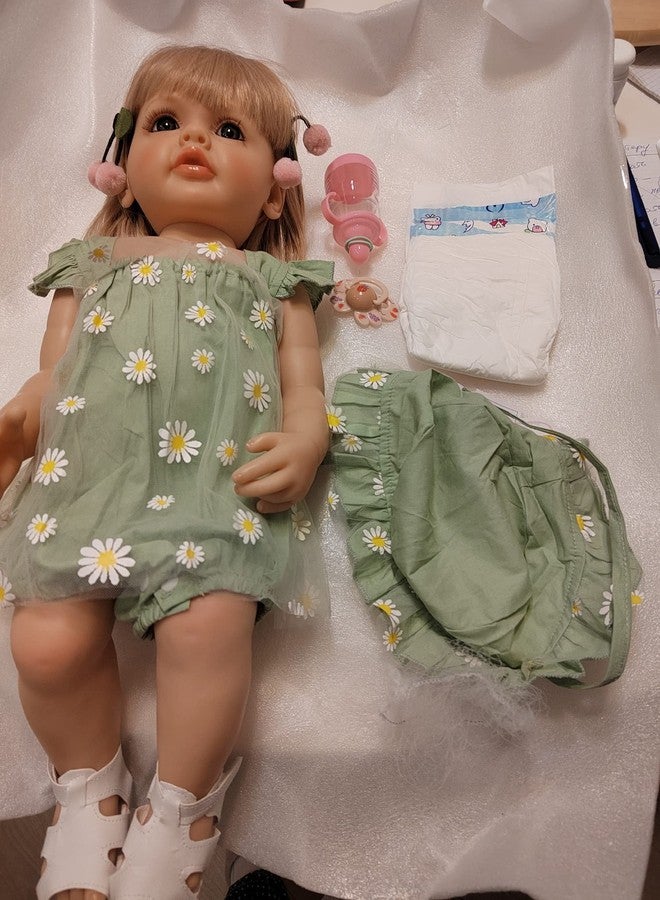 KOKOMANDY Reborn Baby Dolls Girl 22 Inch Silicone Full Body That Look Real Life Reborn Newborn Baby Doll Realistic Washable Babies with Long Blonde Hair Anatomically Correct Doll Toys for Age 6+ - Image 5