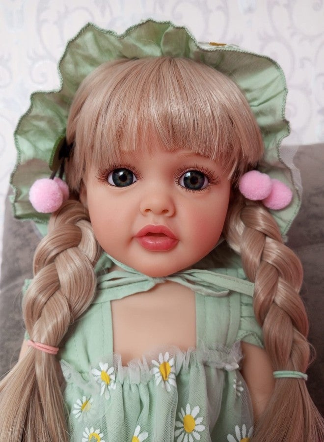 KOKOMANDY Reborn Baby Dolls Girl 22 Inch Silicone Full Body That Look Real Life Reborn Newborn Baby Doll Realistic Washable Babies with Long Blonde Hair Anatomically Correct Doll Toys for Age 6+ - Image 4