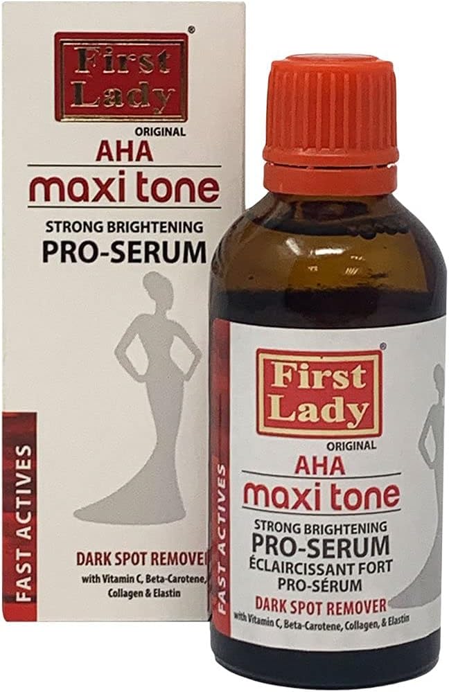 First Lady AHA Maxi Tone Skin Brightening Pro Serum 60ml Dark Spot Remover for face with Vitamin C Collagen Hyaluronic Acid