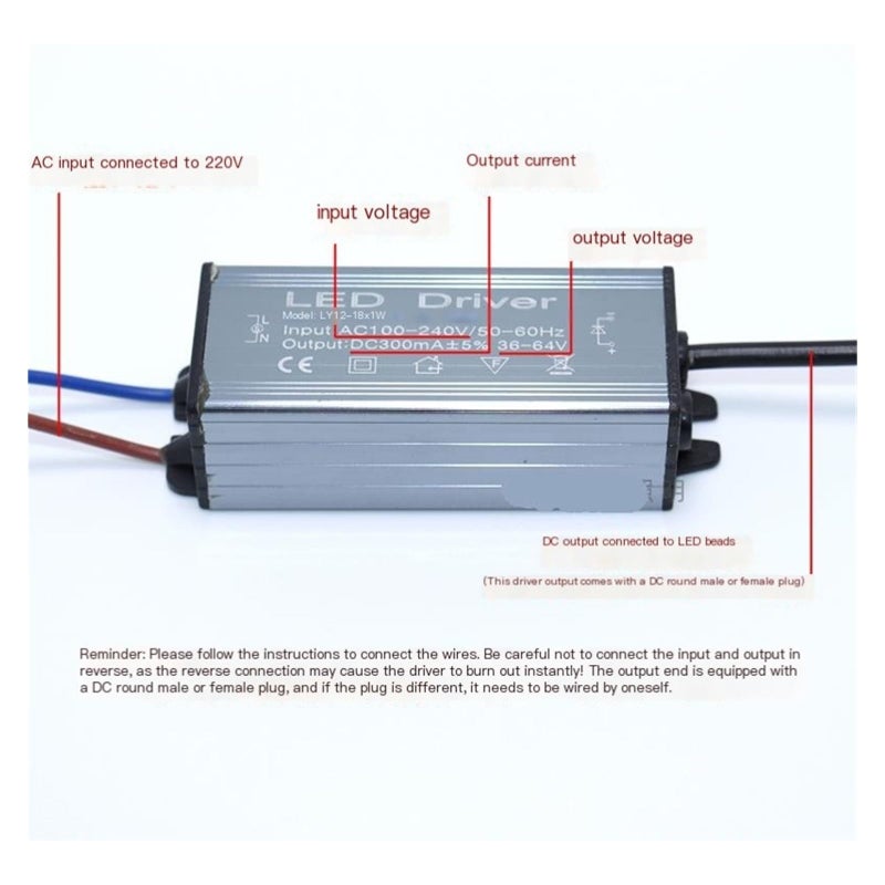 مصدر طاقة سائق LED 1 3W إخراج 3 12V 250mA DC قابس ذكر لمصبوح لوحة الحمام والمطبخ بدون وميض - Image 4