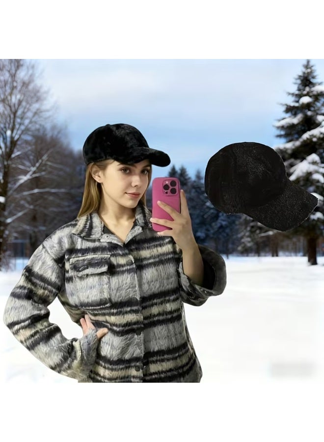 Women's warm winter baseball cap, large size, for the face - Image 2