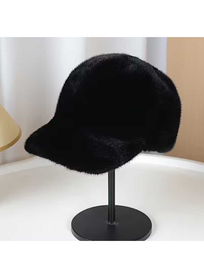 Women's warm winter baseball cap, large size, for the face - Image 4
