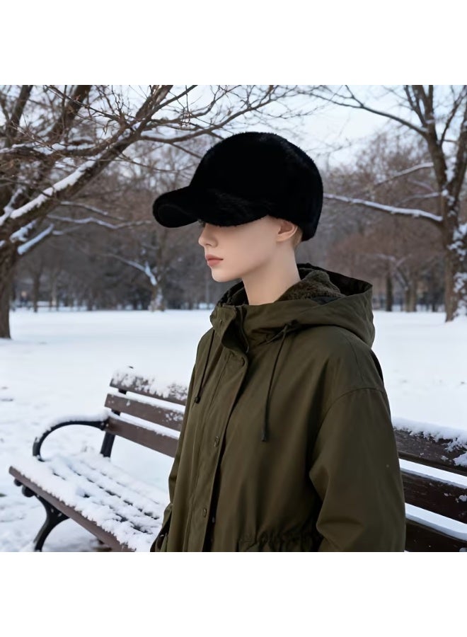 Women's warm winter baseball cap, large size, for the face - Image 5