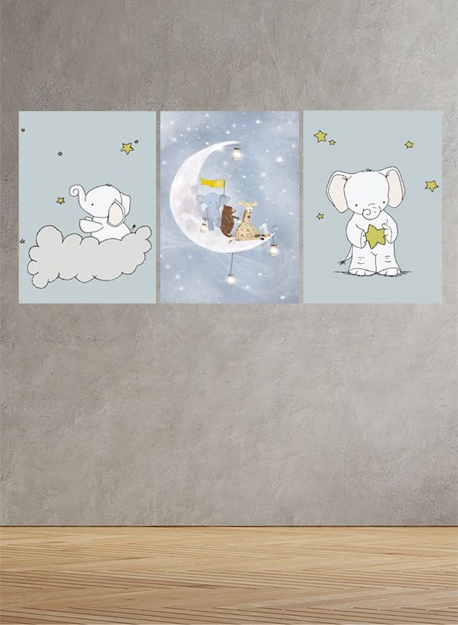 Marktna Decorative Wall Art Painting With a Modern Design for Children Rooms 3 Pieces Size 120x60cm - Image 1