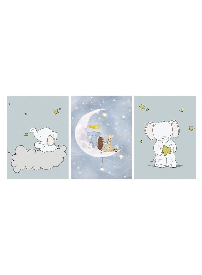 Marktna Decorative Wall Art Painting With a Modern Design for Children Rooms 3 Pieces Size 120x60cm - Image 2