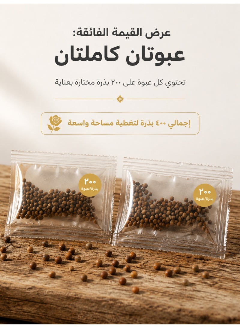 بذور ورد متسلق متعدد الألوان، يزهر طوال العام، نبات كروم سريع النمو عطري، مثالي لتزيين الحدائق الخارجية، 200 بذرة لكل عبوة وإجمالي عبوتان - Image 2