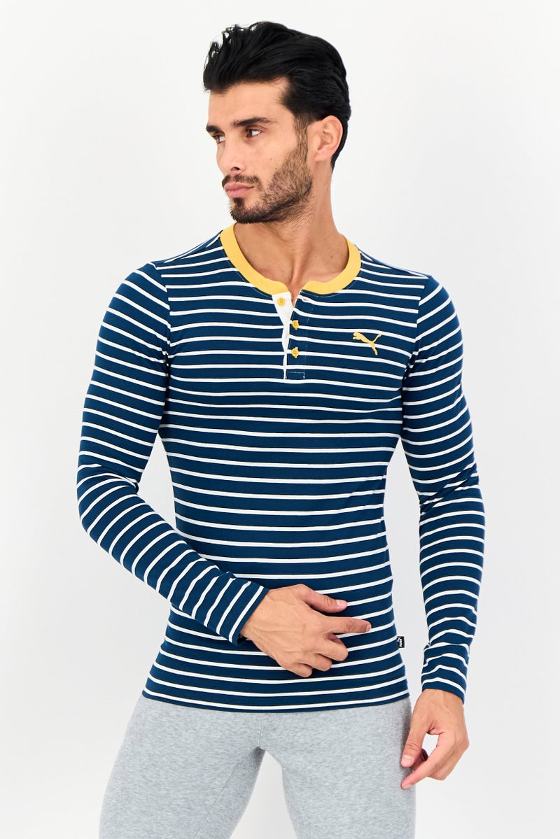 PUMA تي شيرت رجالي بأكمام طويلة وقصة عادية، متعدد الألوان - Image 1