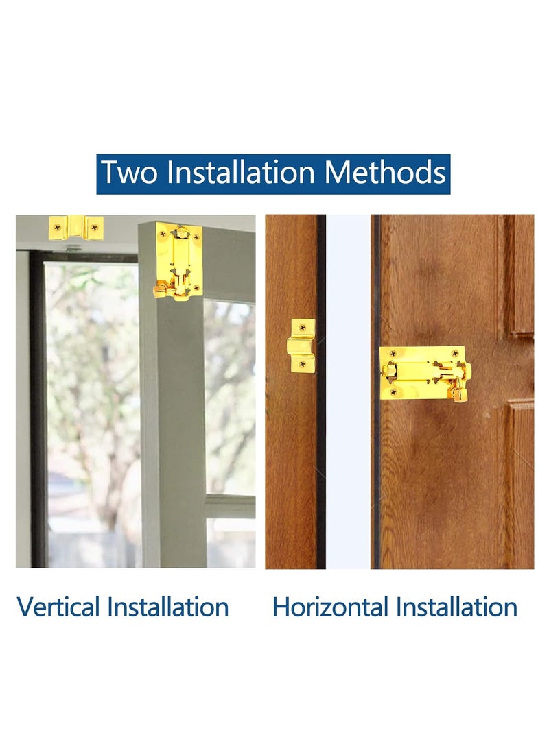 3 Packs Of Door Security Slide Latch Lock, Heavy Duty Solid Thicken Steel, Gate Barrel Bolt, Door Lock for More Security and Privacy - Image 3