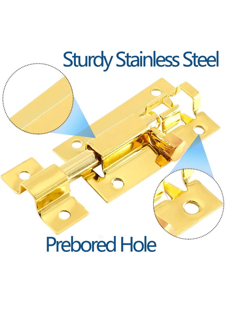 3 Packs Of Door Security Slide Latch Lock, Heavy Duty Solid Thicken Steel, Gate Barrel Bolt, Door Lock for More Security and Privacy - Image 2