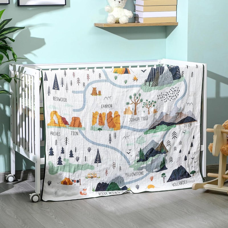 SmoothNovelty National Parks Muslin Blanket 47 x 47 Inch Soft Warm Cotton Muslin Swaddle Blanket Nursery Swaddling Wrap Quilt for Bedding Gift Cold Weather Adventure Hiking Camping Lovers - Image 1