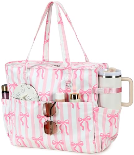 Bluboon Waterproof Beach Tote Pool Bags for Women Ladies Extra Large Tote Bag Carryall Bag With Wet Compartment Fit 40oz Tumbler Holder Family Travel Bag for Cruise Vacation Gym - Image 1