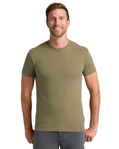 True Classic Mens T-Shirts – Short Sleeve Crew Neck T Shirts for Man, Cotton Blend Plain Novelty Men's T-Shirts, Pack of 1, Military Green, M - Image 1